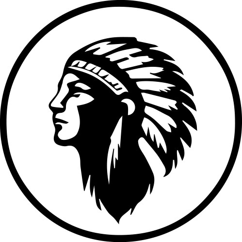 Indian man in circle black silhouette Vector Image