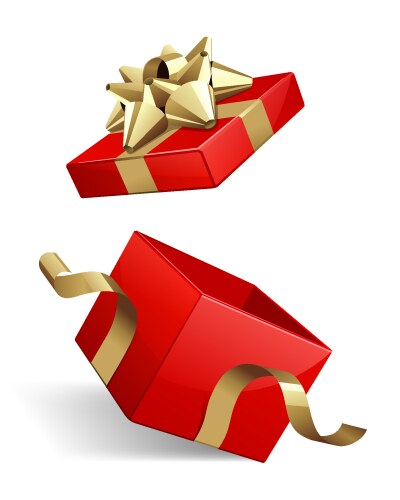 Colorful opened striped gift box Royalty Free Vector Image