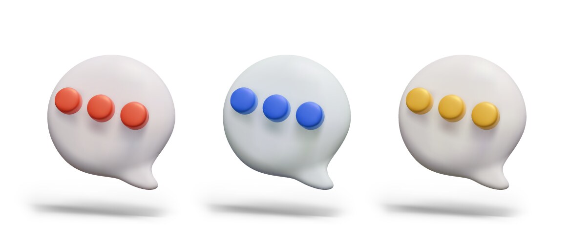 Set of dialog boxes with three dots different vector image