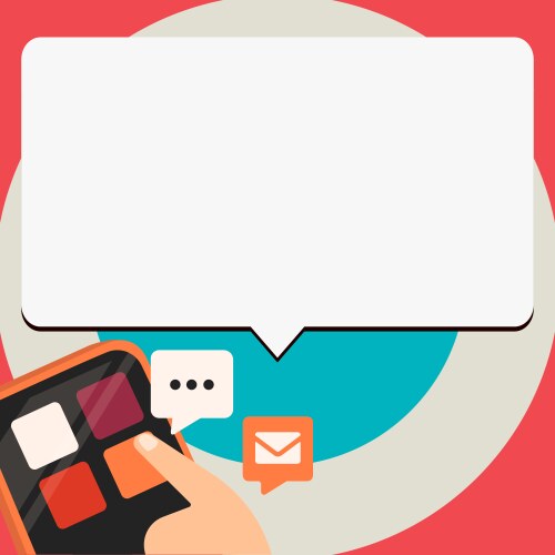 Mobile phone with information on the screen vector image