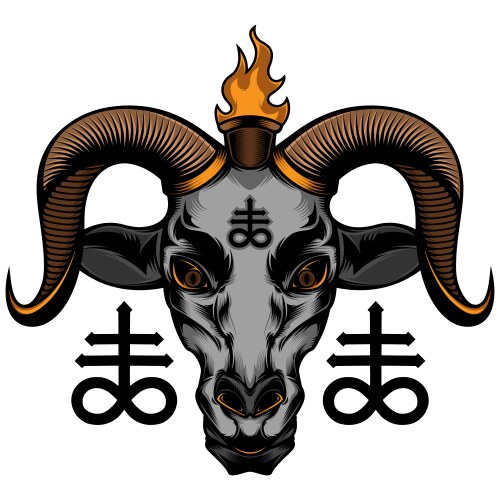 Baphomet Goat Head Symbol Vector Image