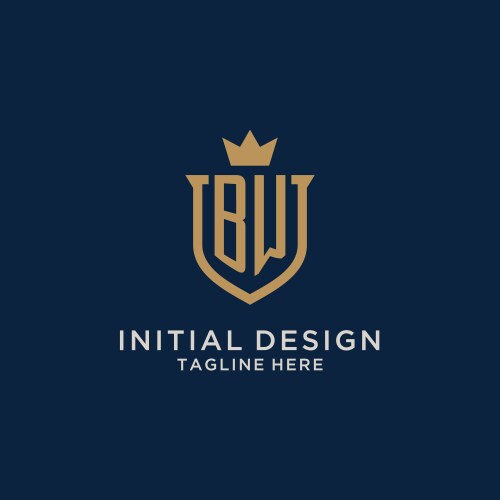 Initial logo monogram shield geometric shape Vector Image