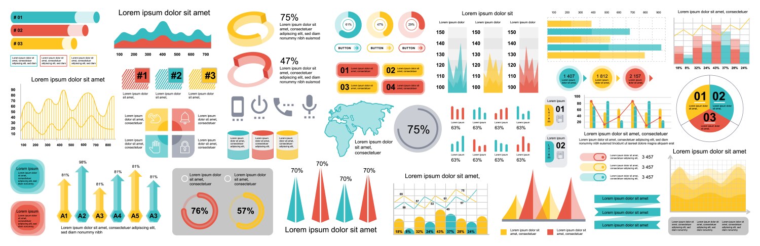 Mega set of infographic elements data Royalty Free Vector