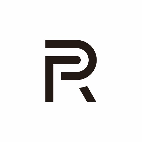 PR Geometric Line Logo Vector Image