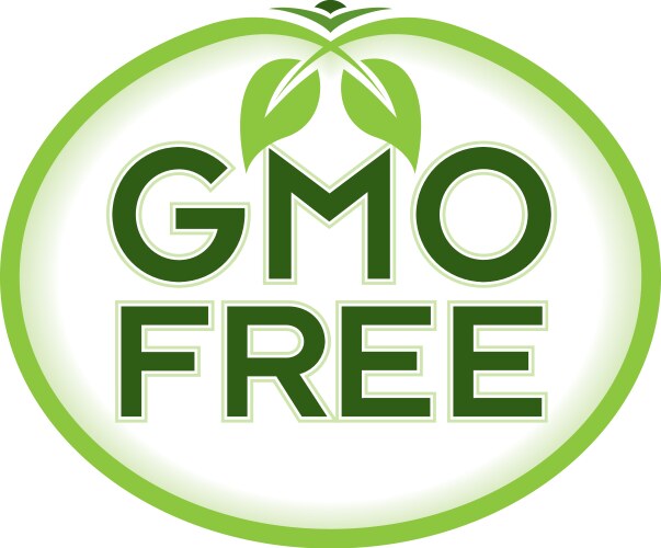 Green gmo free isolated round stamp sticker sign Vector Image