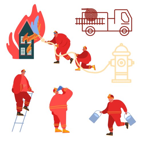 Firefighter with a hose sign Royalty Free Vector Image