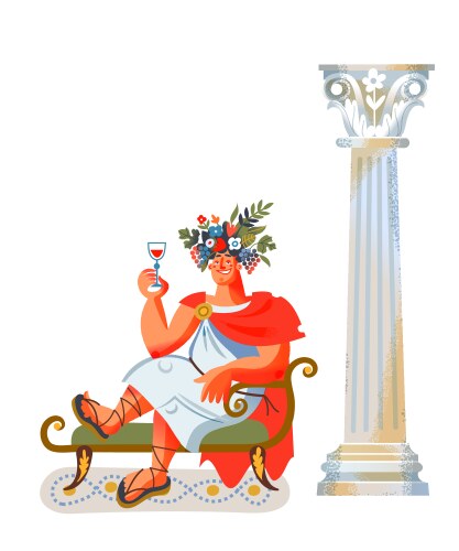 Ancient roman empire man with glass of wine rome Vector Image