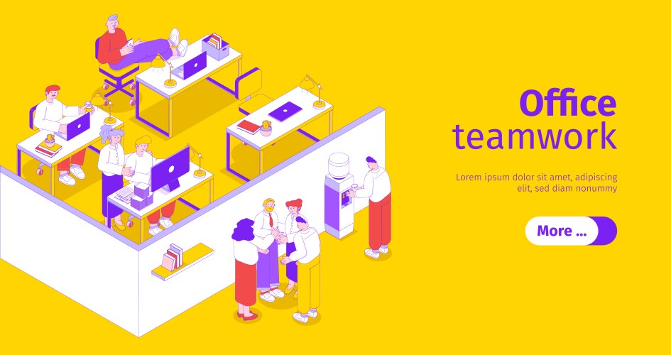 Business office teamwork banner vector image