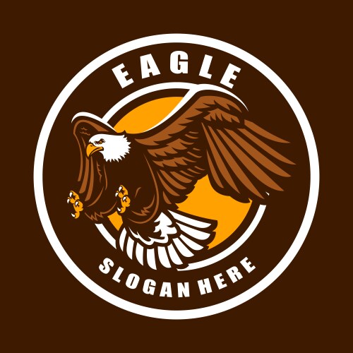 Black eagle symbol emblem Royalty Free Vector Image