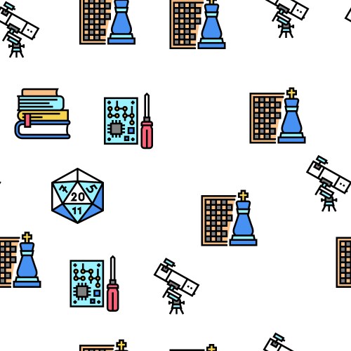 Geek nerd and gamer seamless pattern vector image