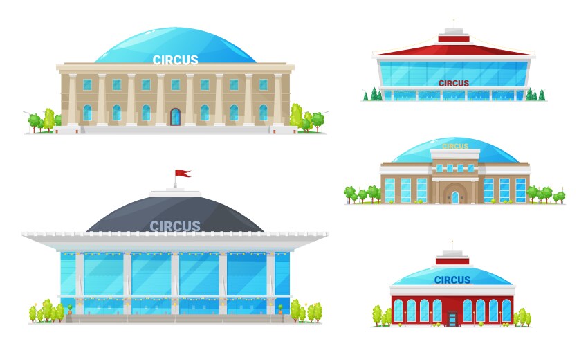 High top circus building icons vector image