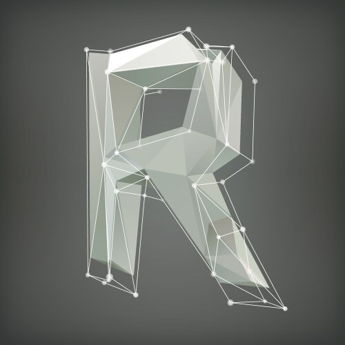 Low poly alphabet letter Royalty Free Vector Image