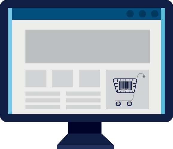 Qr code inside computer design vector image