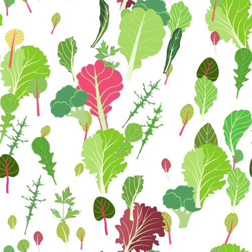 Salad leaf set seamless pattern Royalty Free Vector Image