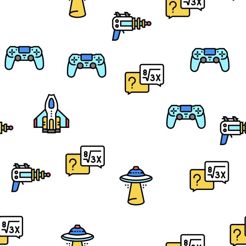 Geek nerd and gamer seamless pattern vector image