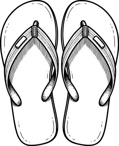Hand-Drawn Flip Flops Icon Vector Image
