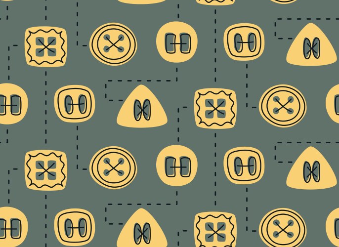 seamless pattern with yellow buttons vector image