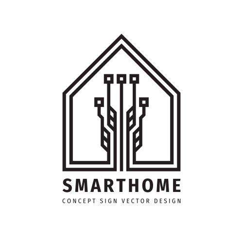 Smart home logo design template house vector image