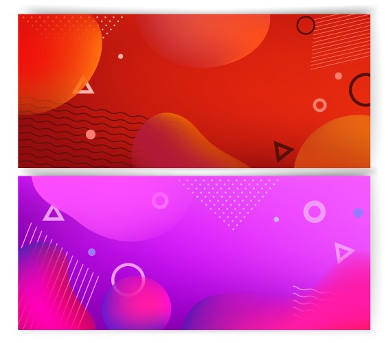 vivid banners template with abstract color shapes vector image