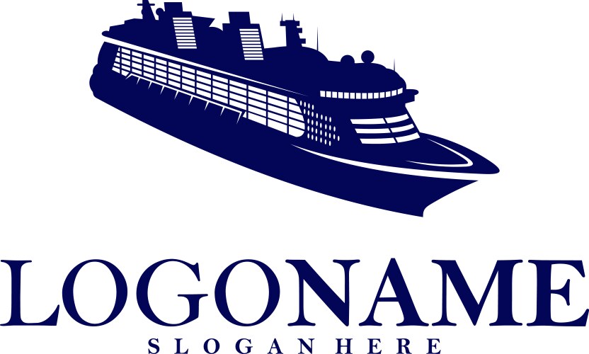Cruise ship logo concept template icon Vector Image