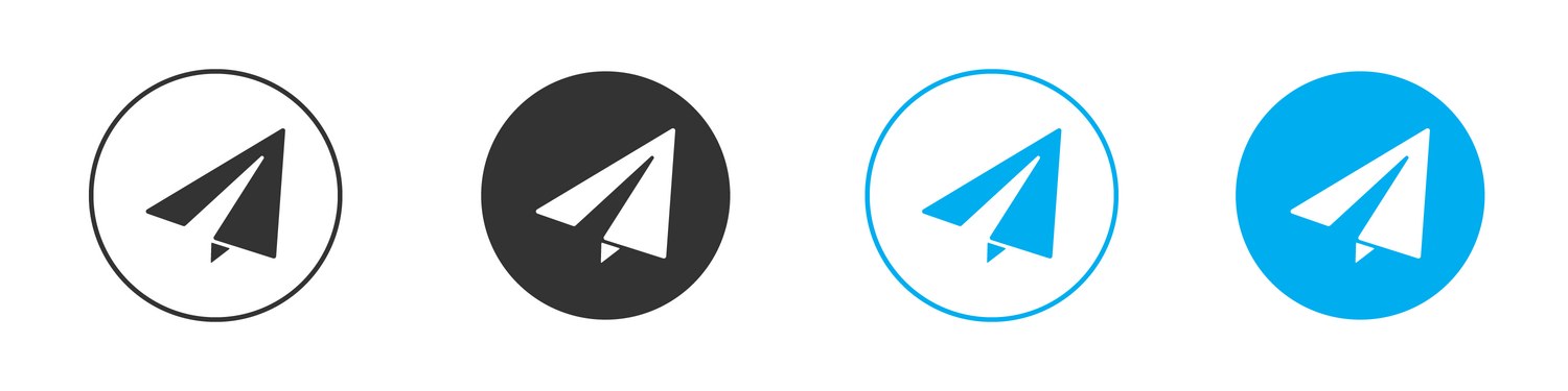 Paper Plane Icon - Simple Doodle Vector Image