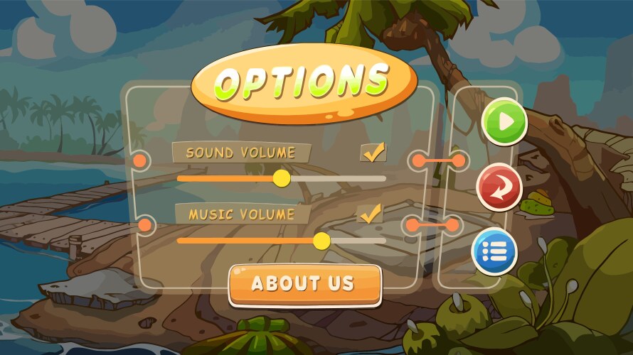 Complete set of level button game ui pop-up icon vector image