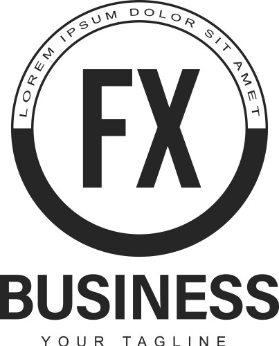 Fx initial a logo design with abstract style vector image