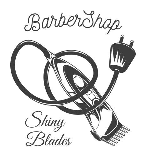 Barbershop - Shiny Blades Poster Vector Image