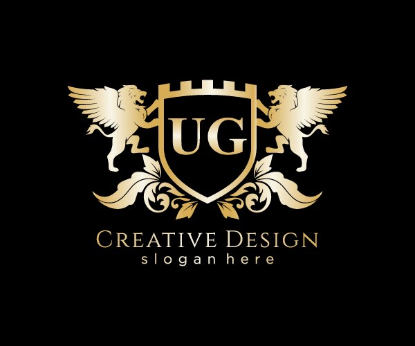 Royal Lion Crest Logo Template Vector Image