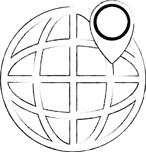 Sphere planet with pointer vektorbild
