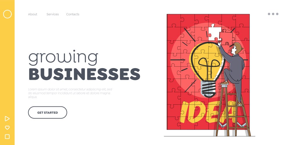 Task solution and problem solving landing page vektorbild