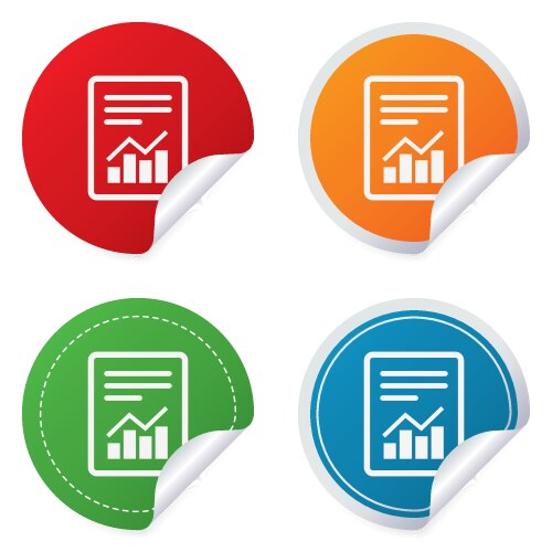 Text file sign document with chart symbol vector image