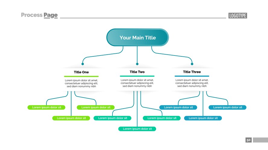 Tree chart with three elements template vector image