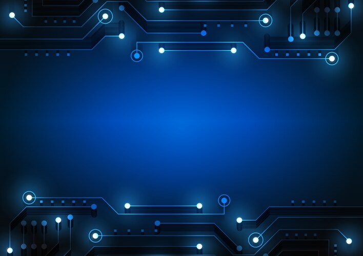Circuit technology background with hi-tech digital vector image