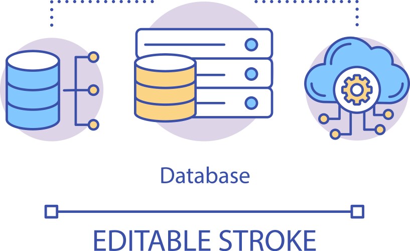 Database concept icon data storage idea thin line vector image