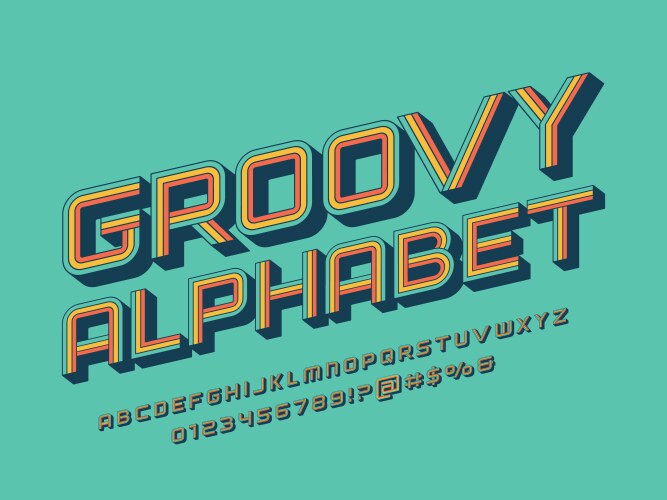 retro font vector image