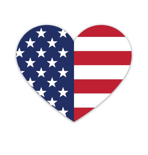 American Flag Heart Symbol Vector Image