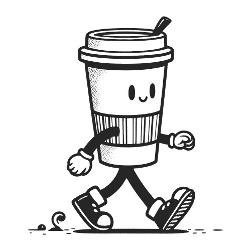 Happy paper cup with coffee Royalty Free Vector Image