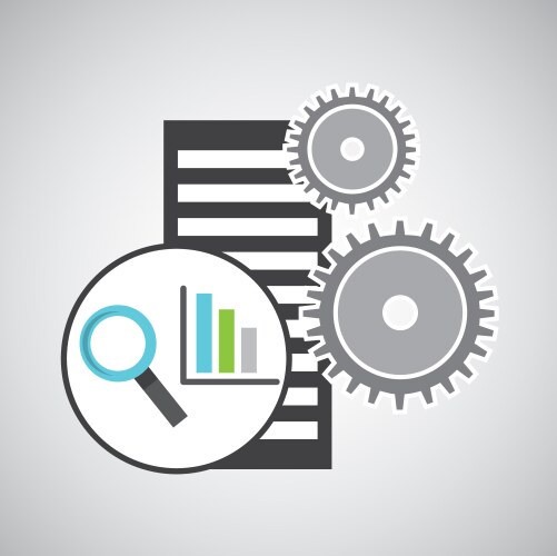 Database setting statistical optimized icon vector image