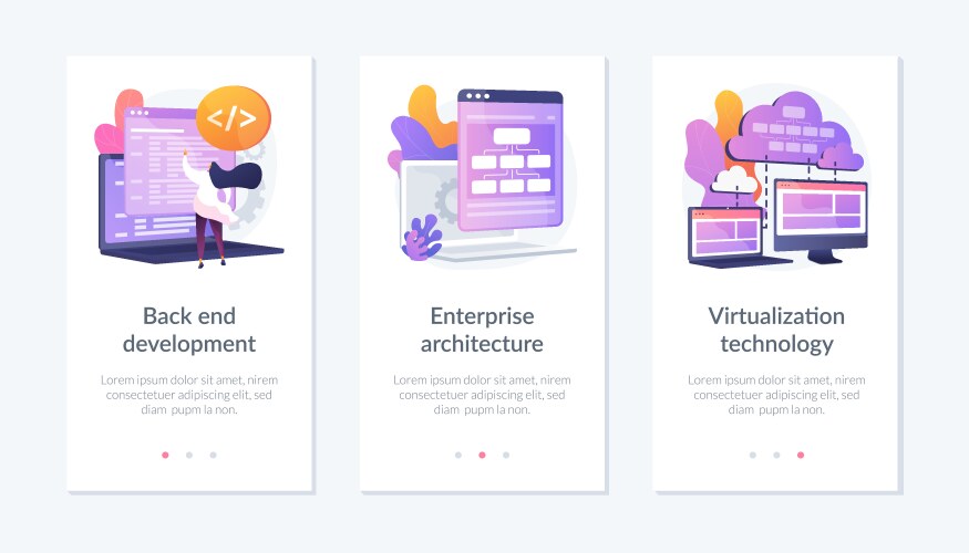 Software development process app interface vector image