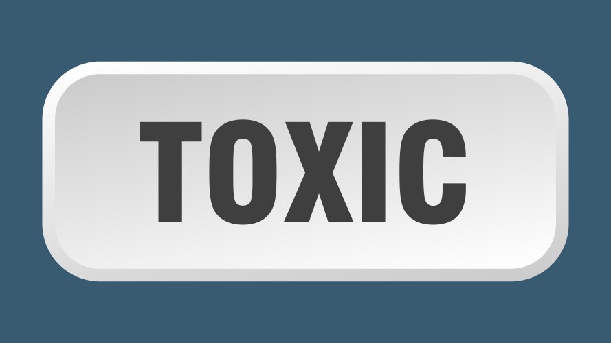 Toxic button square 3d push vector image