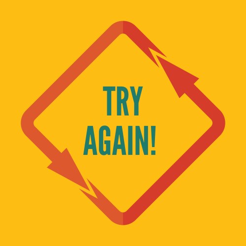 Try again two rounded arrows following each other vector image