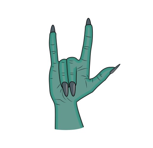 Zombie Hand with Satanic Horns Vector Image