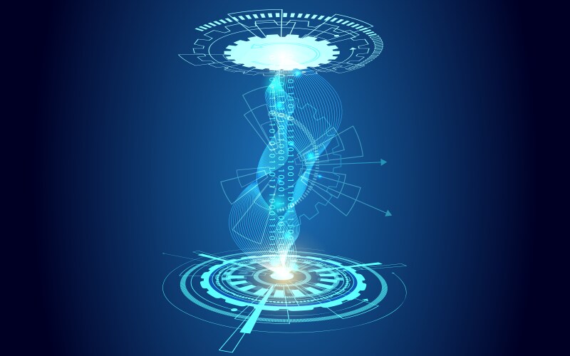 Futuristic Tech Background with Binary Code vector image