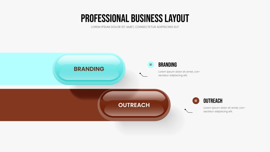Visual development two option diagram frame vector image