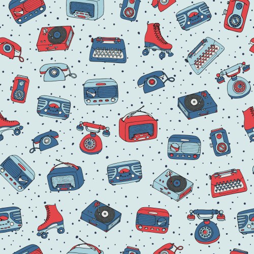 Retro Tech Pattern - 1950s & 60s – Royalty-Free Vector | VectorStock