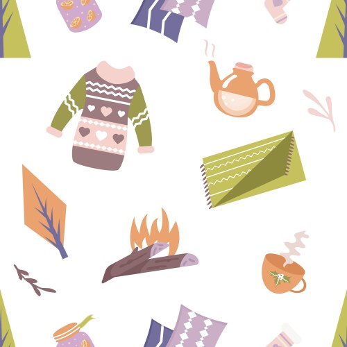 Scandinavian pattern with different elements vector image