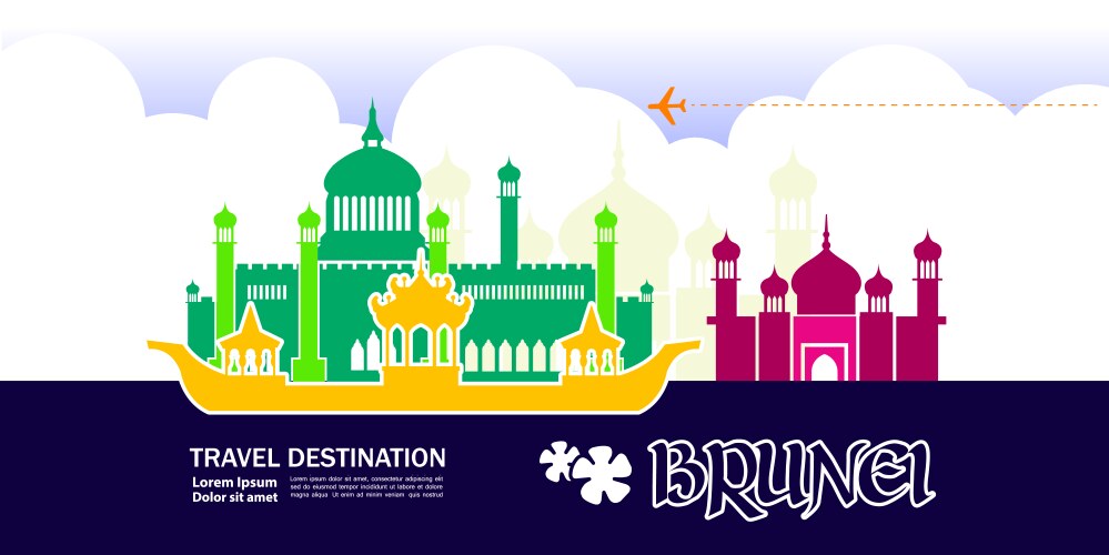 Brunei travel destination vector image