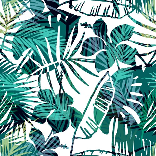 Seamless exotic pattern with tropical palm Vector Image