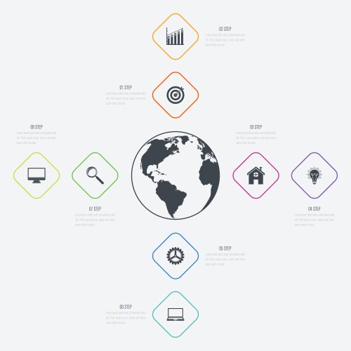 Infographics 8 options vector image